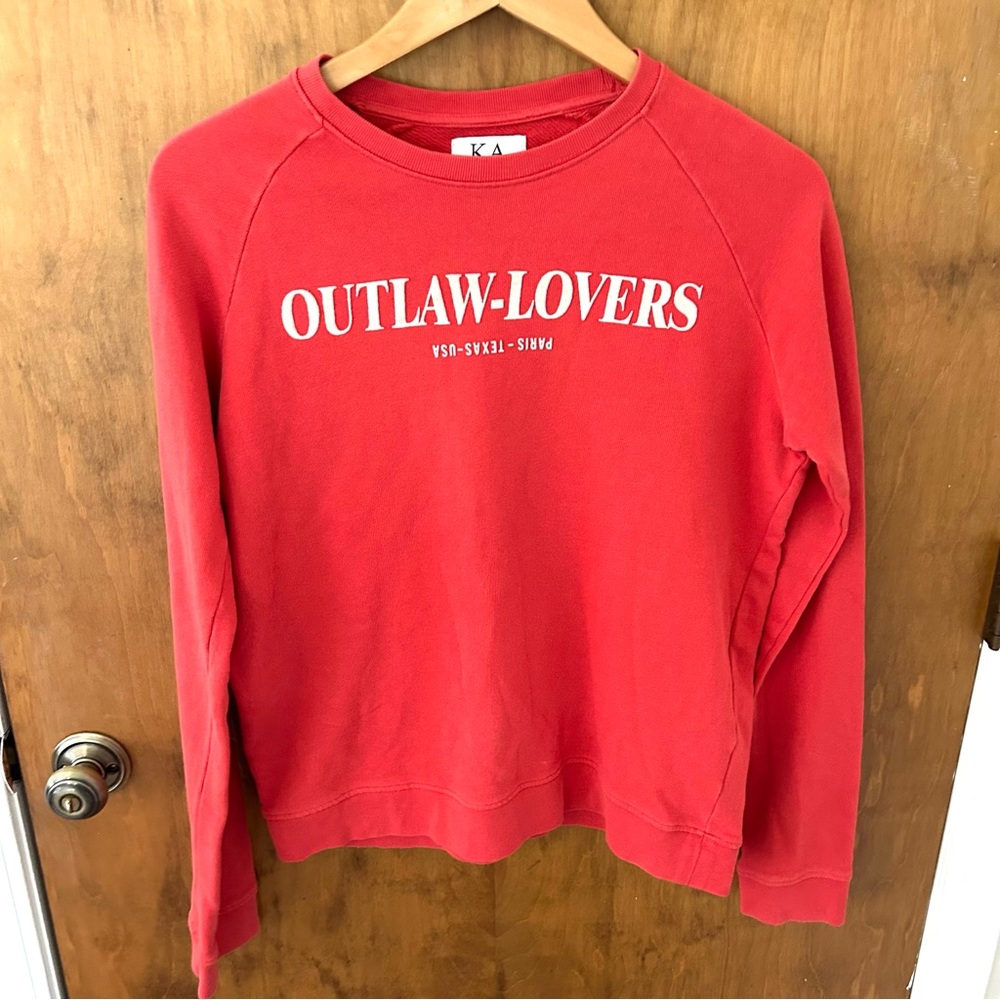 ZOE KARSSEN OUTLAW LOVERS LOOSE FIT SWEATSHIRT - AURORA. Size Small.
